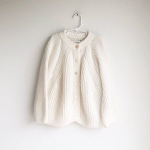 VINTAGE | Girl's Knit Ivory Cardigan | XL